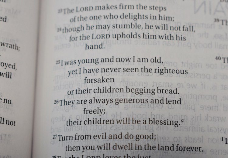 bible page re God not forsaking His children
