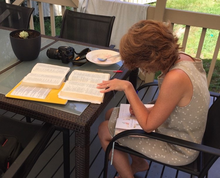 Studying word on deck